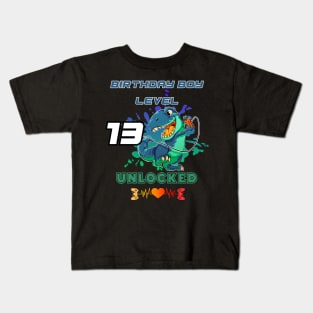 Birthday Boy Level 13 Unlocked Kids T-Shirt